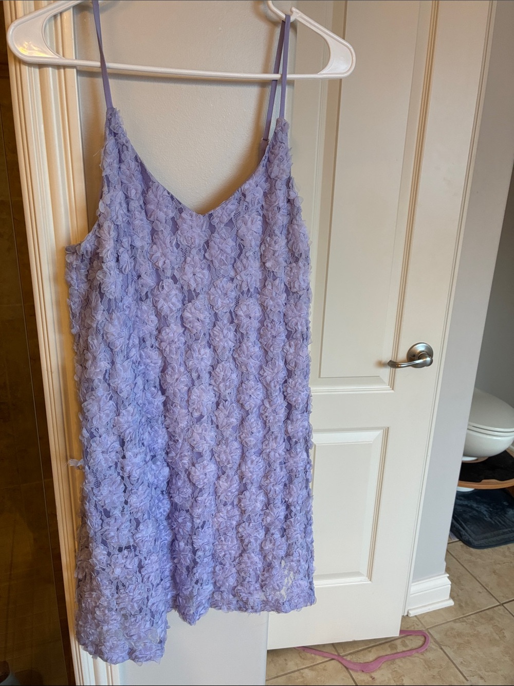 Mustard Seed Lilac Floral Textured Mini Dress